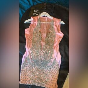 custom pink sparkly ball dress